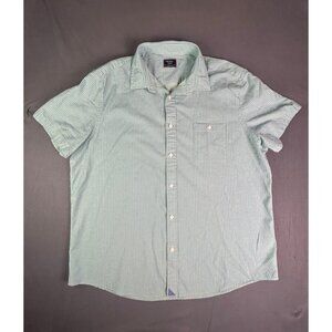 UntuckIt Shirt Mens XXL Green/Blue Striped Short Sleeve Button Down